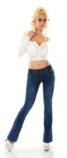 Zeige Bild Redseventy Jeans Bootcut Zipper mit Gürtel  Gr. XS-XL 2