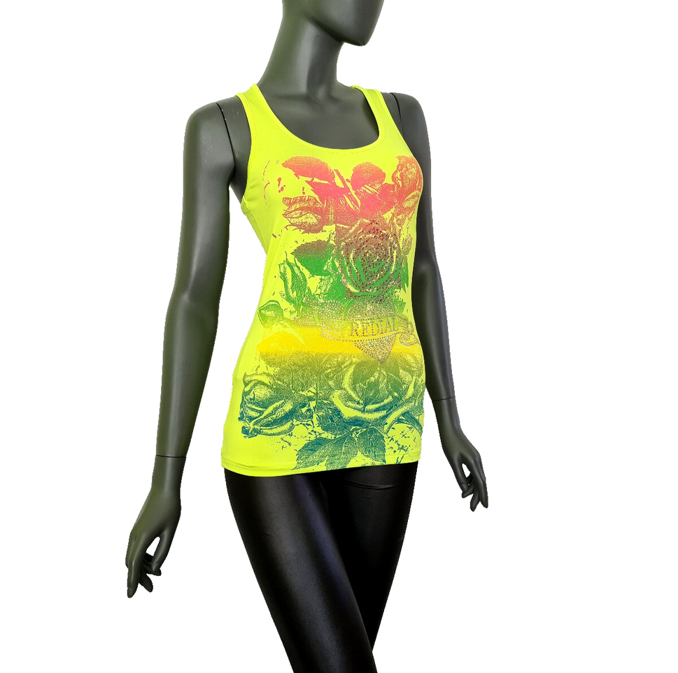 Redial Longtop Print Strass stretch neon Gr.M/36