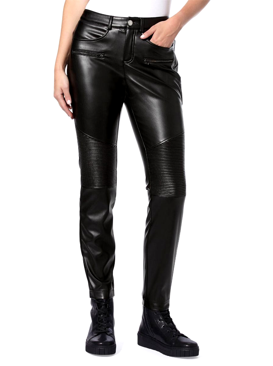 Lederimitathose Zippertaschen, schwarz Gr.40 (42)