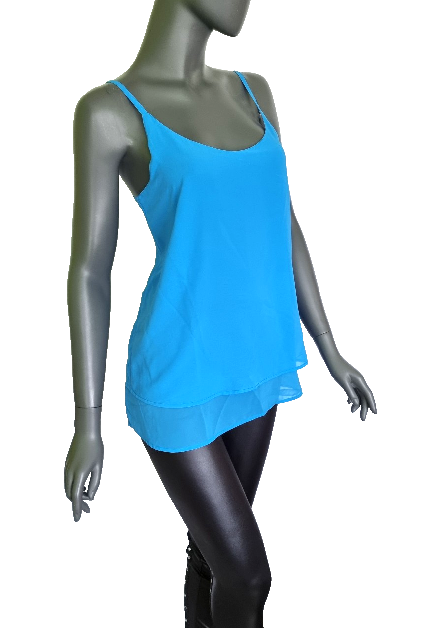 Aniston Georgette Chiffon Top blau Gr.36,38,40