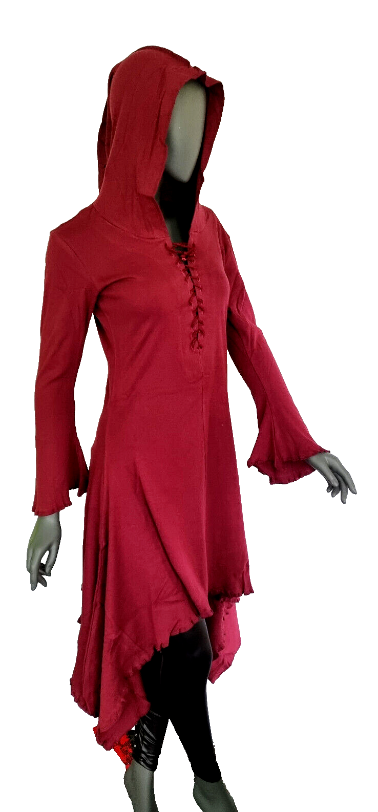 Gugel ZipfelKleid Medieval Gothic Ethno Hippie Witch Pixie Gr.S/M, L/XL