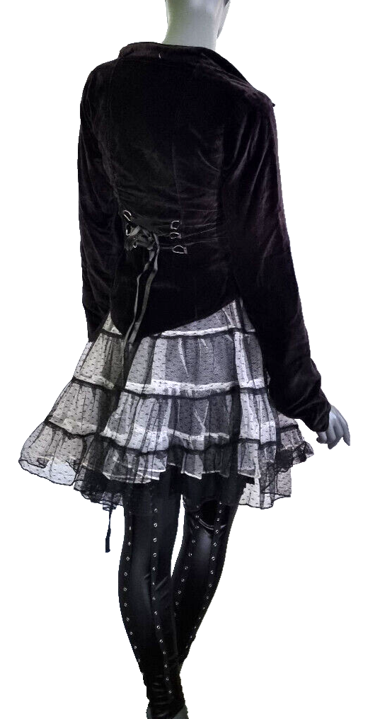 Samtjacke Miederjacke Corsagenlook Blazer underbust Steampunk Gothic Gr. 34/36