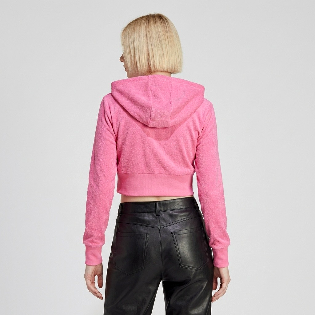 Adidas soft Frottee Sweatjacke kurz pink Gr.XL/38-42