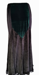 Zeige Bild Maxirock Samtrock  Corsagenrock Gothic Witch Punk Larp  schwarz-grün Gr.34-38 3