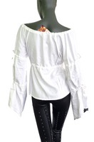 Zeige Bild HemdBluse Mittelalter Larp Boheme Schnürung Freesize 34-40 3