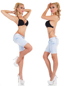 Zeige Bild CINDY H.  Neon Capri Jeans destroyed Low Cut Gr.32 4