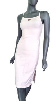 Tommy Jeans Jerseykleid Badge Tie rosé stretch Gr. S