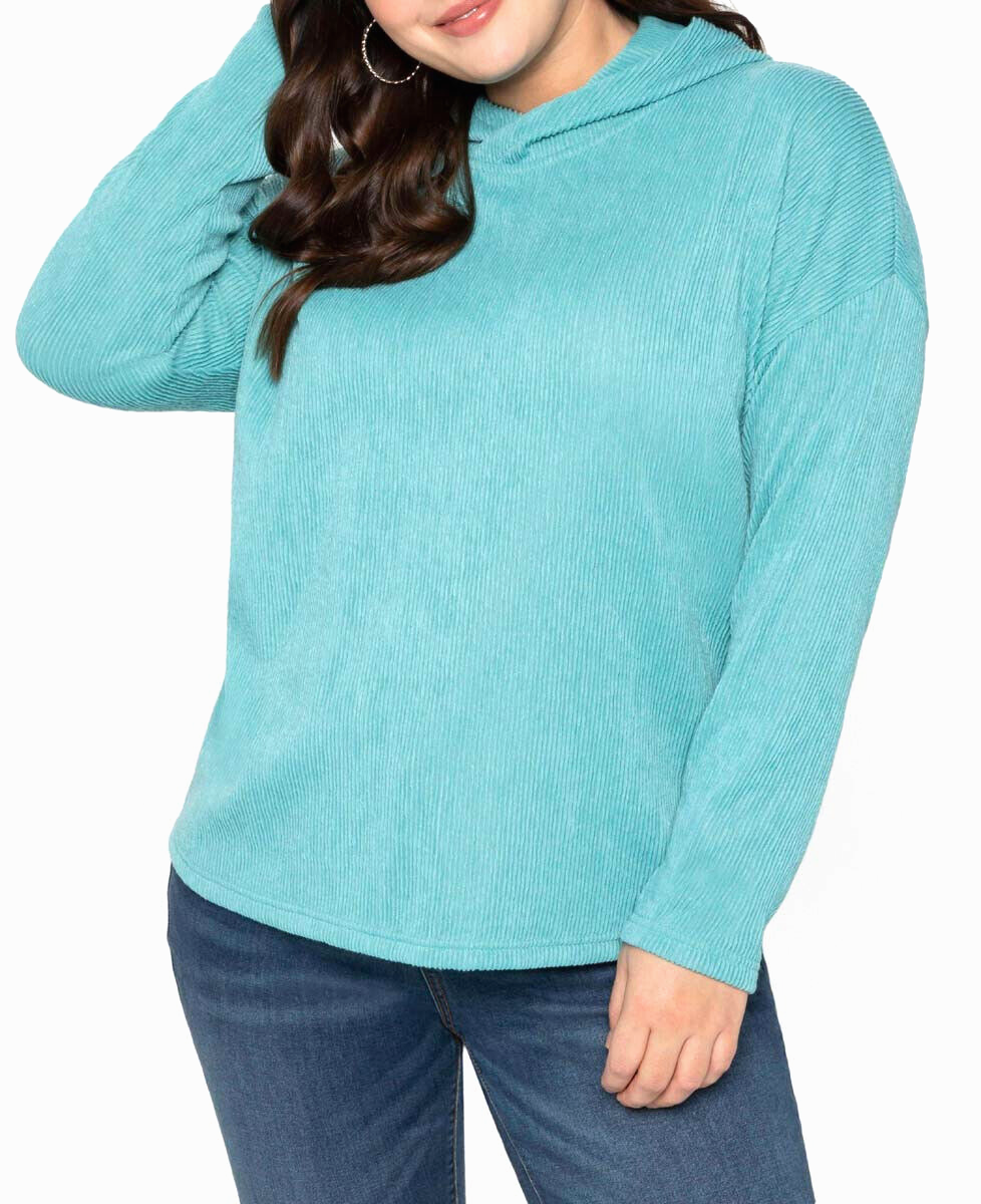 Sheego Longsleeve Struktur Kapuzenshirt Hoodie Gr. 44/46