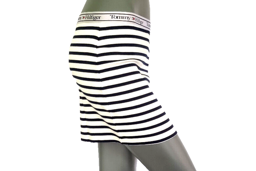 Tommy Hilfiger Ripp Mädchen Minirock marine Stripes low & high Skirt 128