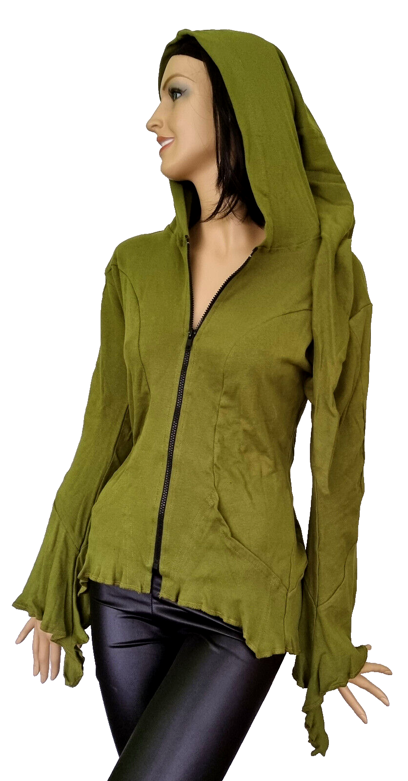 Gugel Zipfeljacke Goa Ethno Medieval Gothic Hippie oliv Gr.34/36