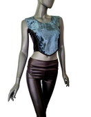 Zeige Bild Corsagentop Samt  Gothic Punk Medieval Witch petrolblau Gr.36 kleine 38 3