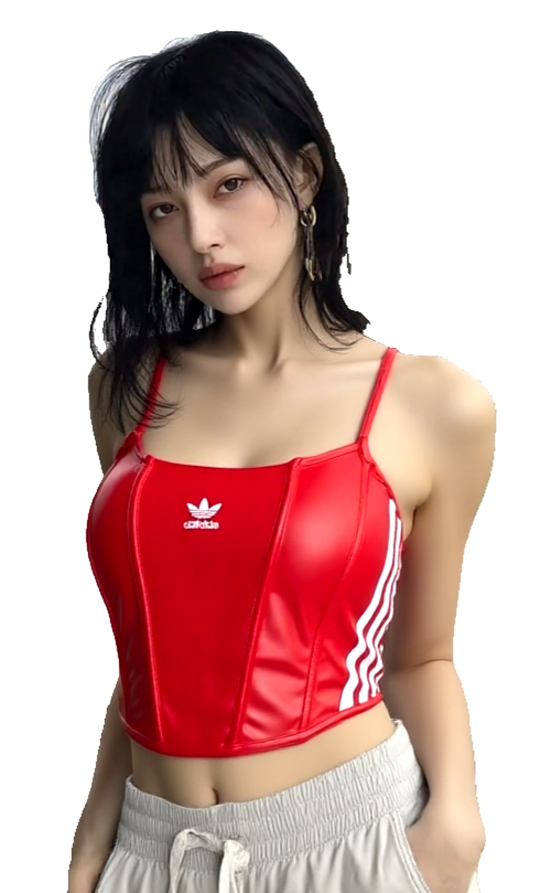 Adidas Firebird Pleather Korsett-Look rot Gr. 38-40