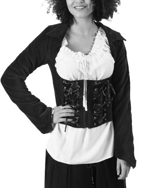Samtjacke Miederjacke Corsagenlook Blazer underbust Steampunk Gothic Gr. 34/36