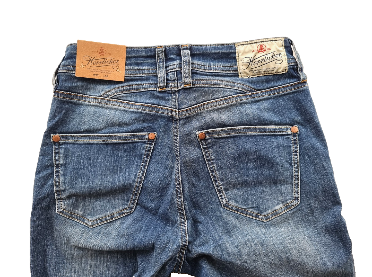 Herrlicher Jeans Peppy slim blau  stretch  normal waist Gr.W27  Länge 32