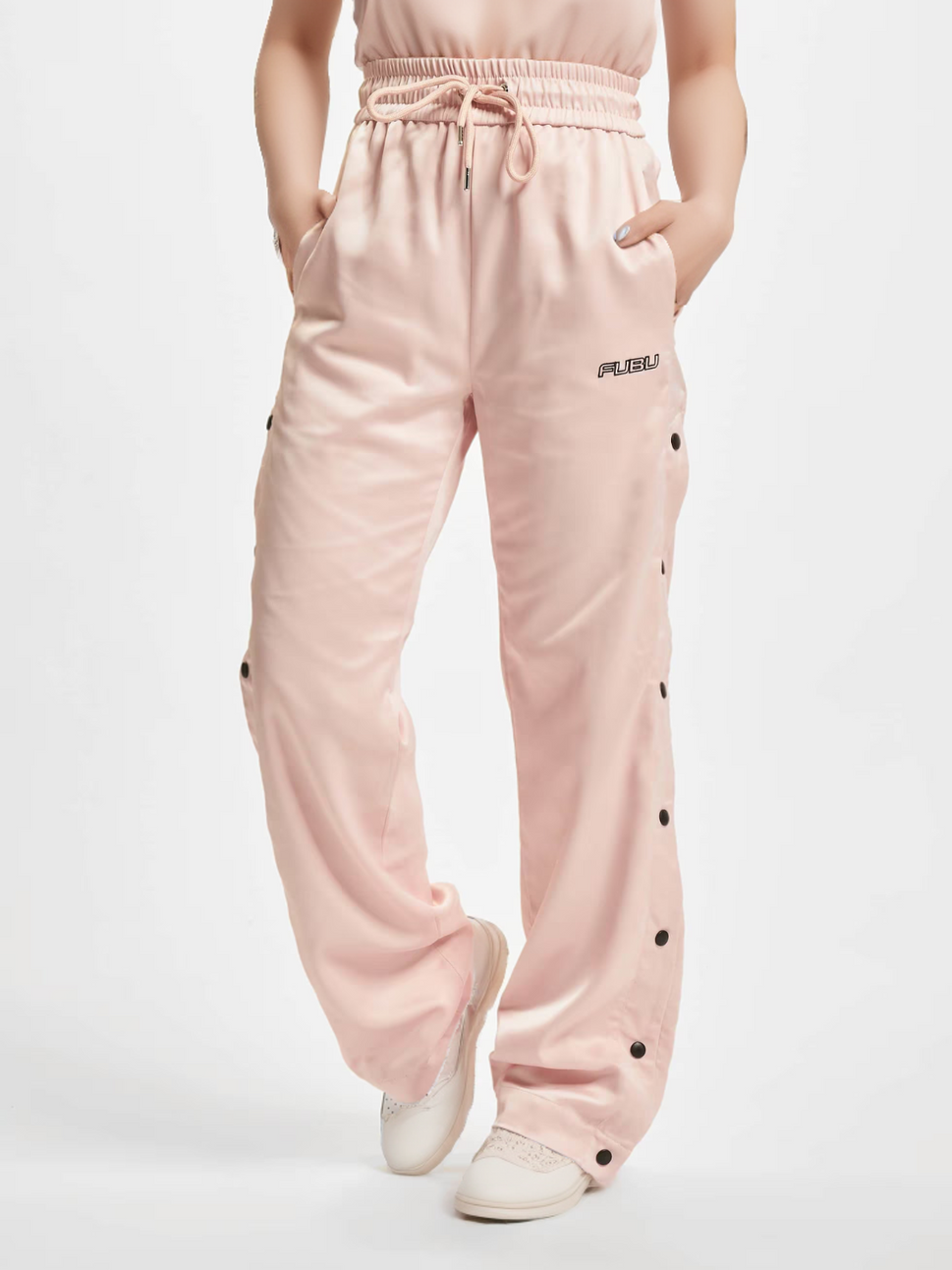 Fubu Corporate Satin Baggy Freizeithose rosé Gr. M,XL