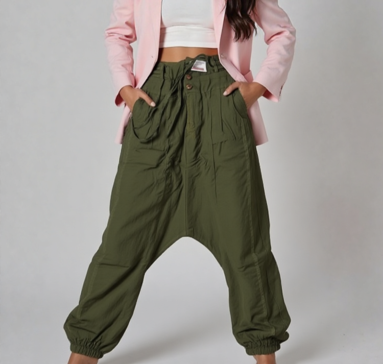 Haremshose Pumphose Aladinhose Pluderhose Yoga Goa Sarouel Baggy grün 38/40