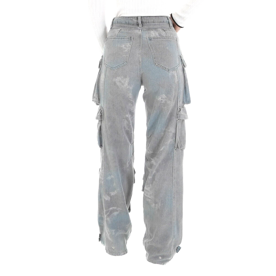 Laulia Damen High Waist Jeans Cargo Pant Gr.XL/38-40