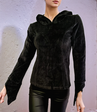 Gugel Nickisweater Medieval Gothic Pixie Larp Rock Gr.34/36 kleine 38