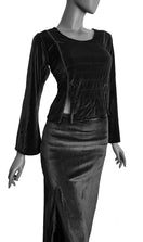 Zeige Bild Samtshirt  grün Longsleeve Gothic Mittelalter Witch Gr. 38/40 4