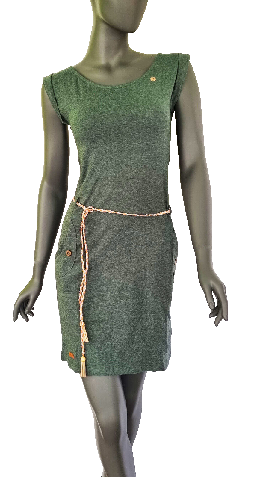 Ragwear Sommerkleid Tagg grün melange mit Gürtel Gr.XS,S,M