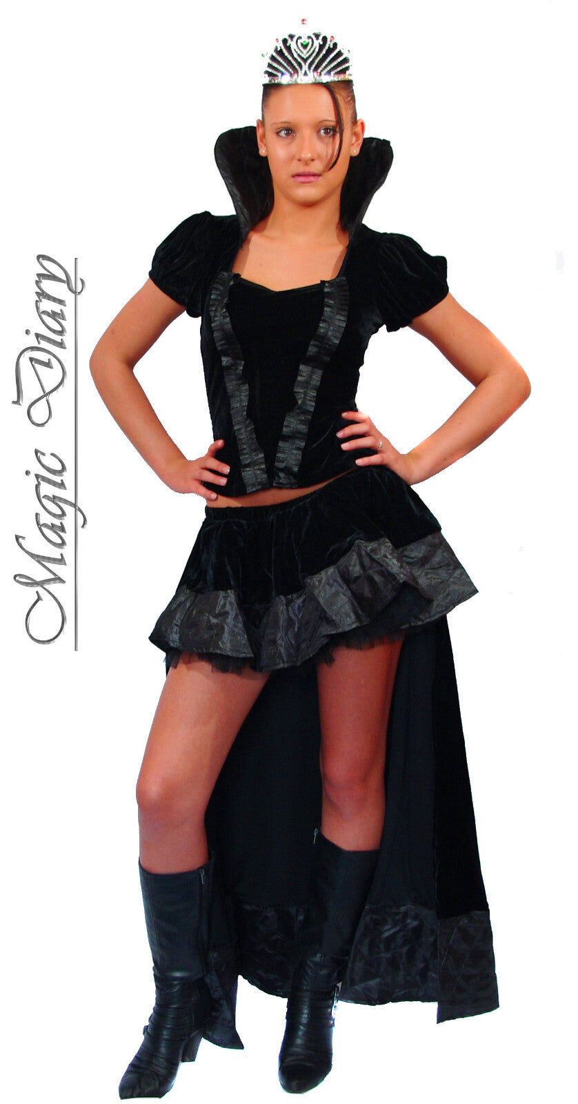 Faschingskostüm Karneval Schwarze Königin Hexe Gr.34-38