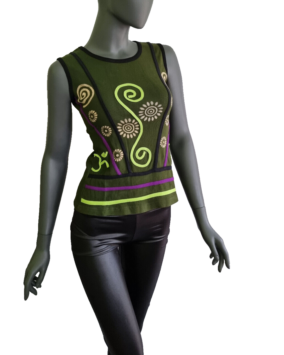 Nepal Ethno Damen Top Flower Hippie Boho lila Gr. 34/36 onesize