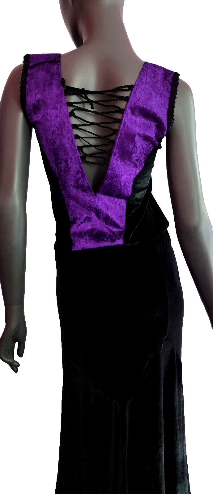 Corsagentop Schnürung Samt Pentagramm Gothic Punk Medieval Witch violett Gr. M36