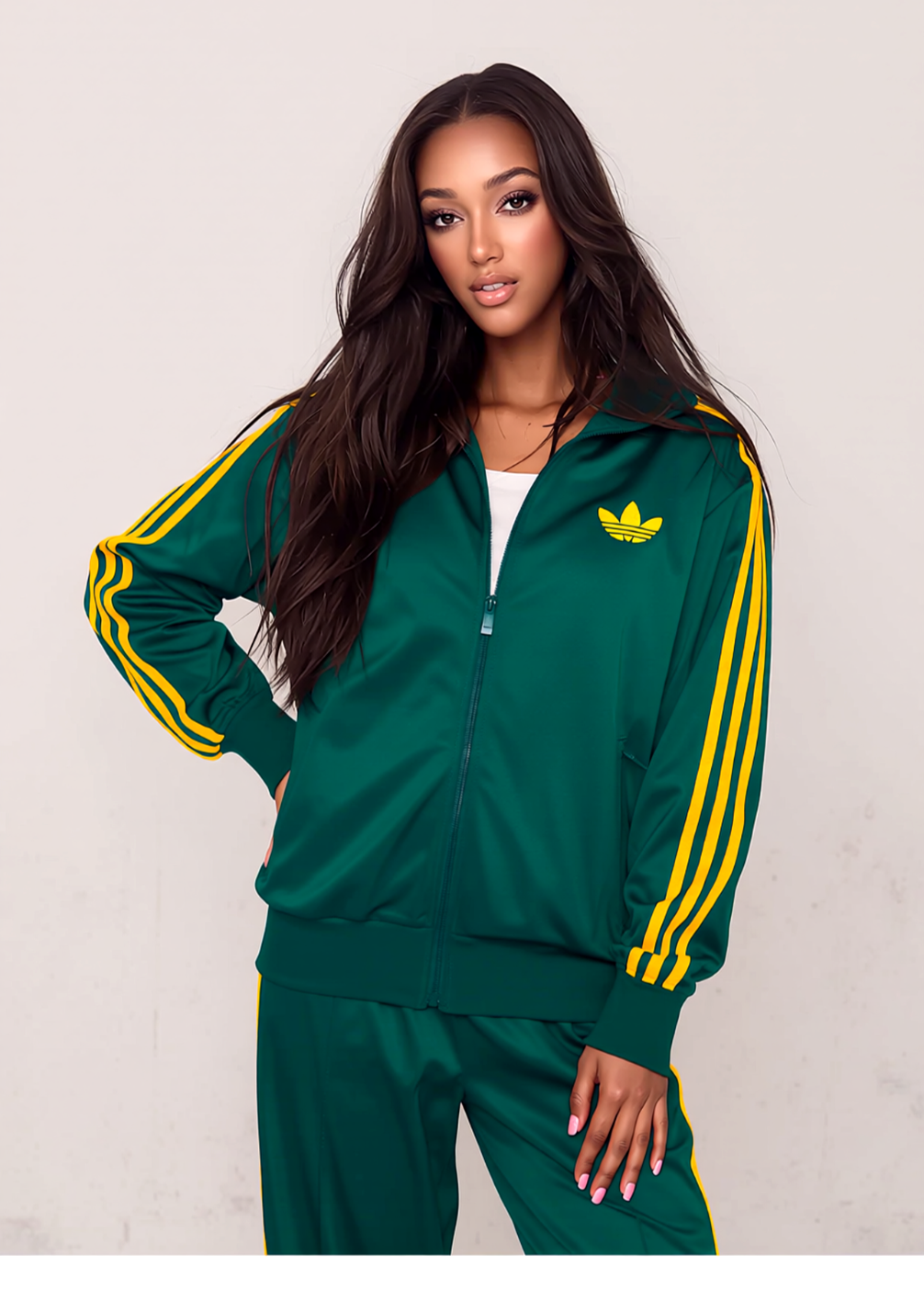 Adidas adicolor Classic Firebird JP2299 Grün Loose Fit Gr.L/40/42