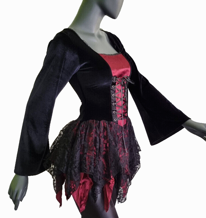 Bäres Corsagenkleid Spitze Gothic victorian Witch Zipfelkleid Gr.34/36