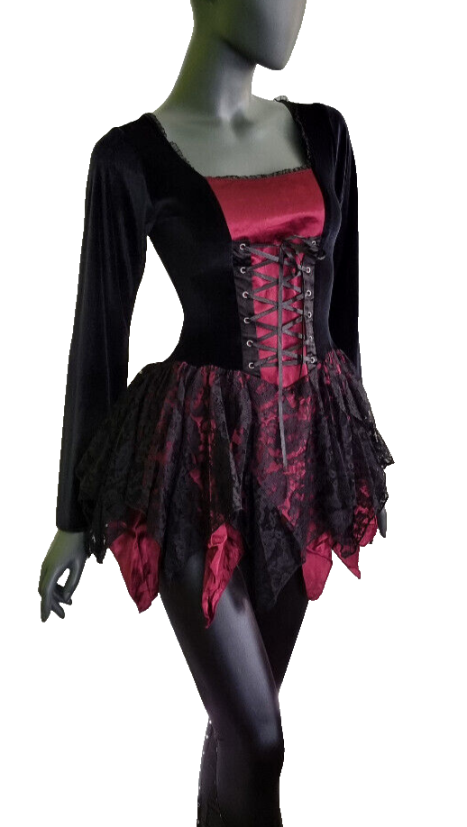 Bäres Corsagenkleid Spitze Gothic victorian Witch Zipfelkleid Gr.34/36
