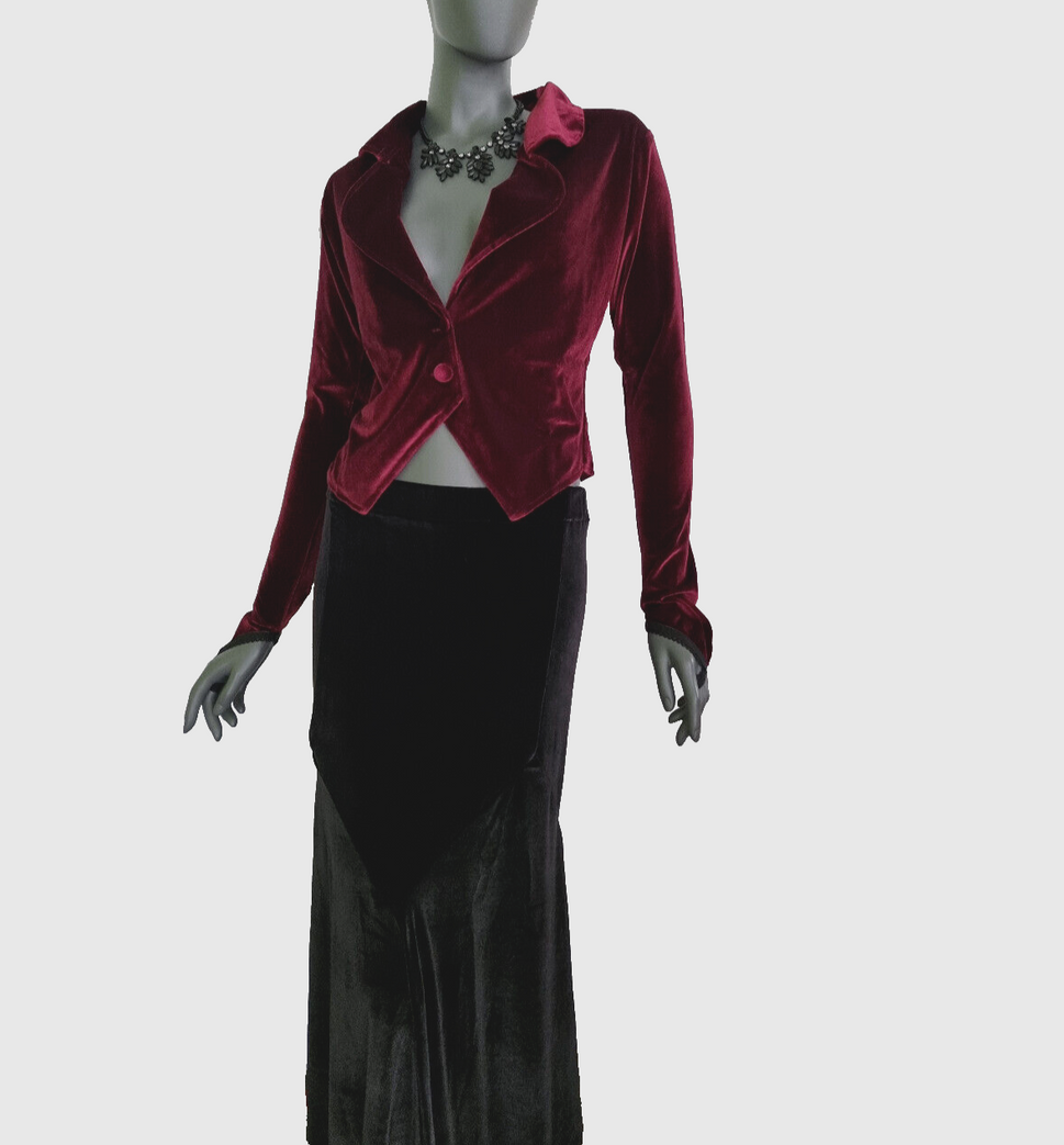 Bäres Blazer Edwardian Gothic Victorian Samtjacke Stulpenärmel bordeauxGr. 36/38