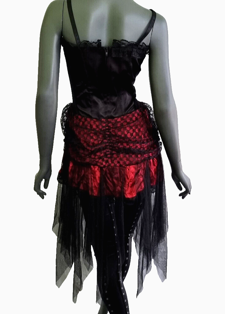 Corsagenkleid Spitze Gothic victorian Witch Zipfelkleid schwarz Gr.36/38 kl.40