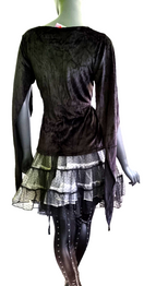 Zeige Bild Nickisamt Zipfelärmel Gothic  Medieval victorian Larp Punk schwarz  Gr. 36-40 4