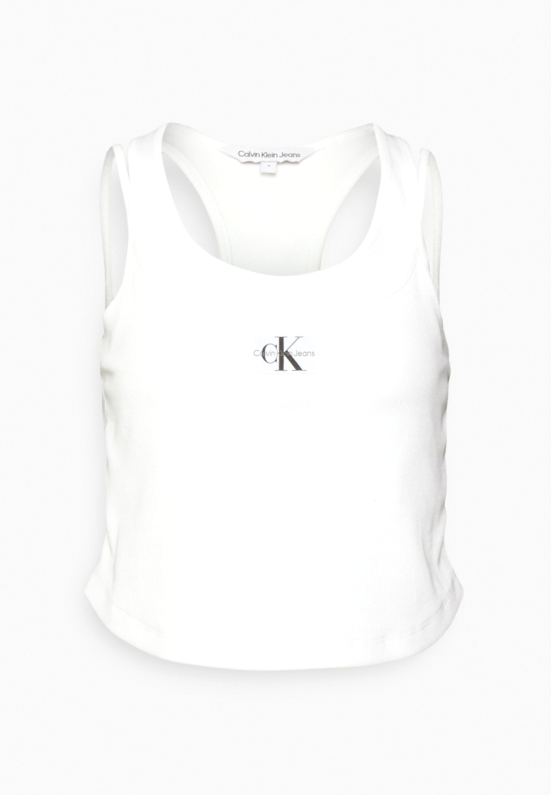 Calvin Klein Badge Rib double Layer Top crop Gr.XXL 42-44