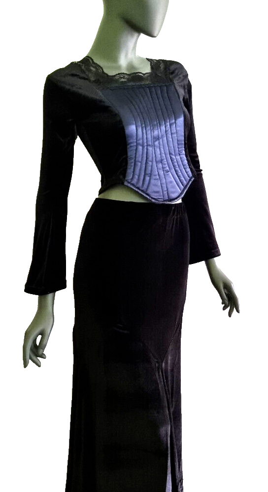 Corsagentop Gothic Punk Medieval Victorian blau Gr. 36/38