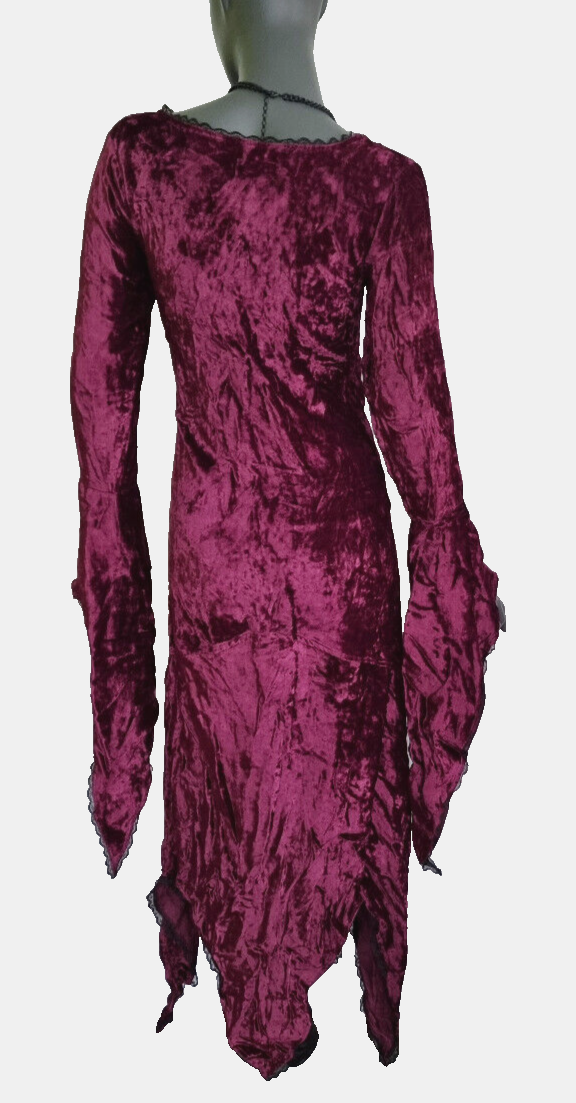 Bäres Zipfel Samtkleid Maxikleid Mittelalter Gothic Witch bordeaux-rot Gr.42 -44