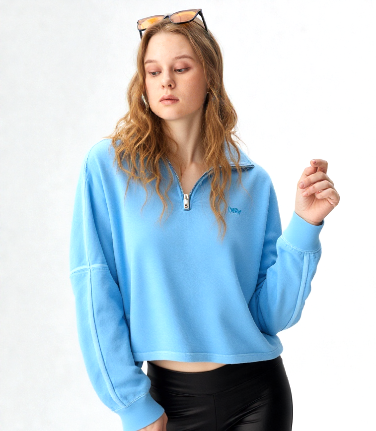 Adidas Oversize Sweatshirt hellblau Gr.L 42/44