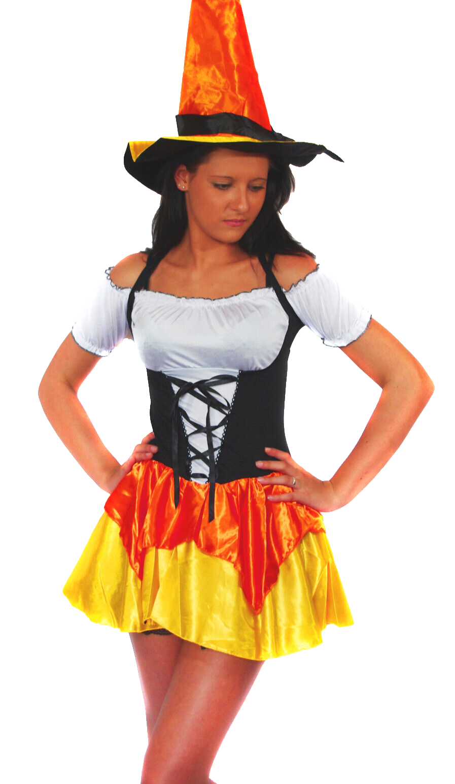 Faschingskostüm Karneval Hexe Candy Witch Halloween Gr.34/36 kleine 38 onesize