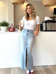 Calvin Klein Maxi Jeansrock hellblau Gr.W32