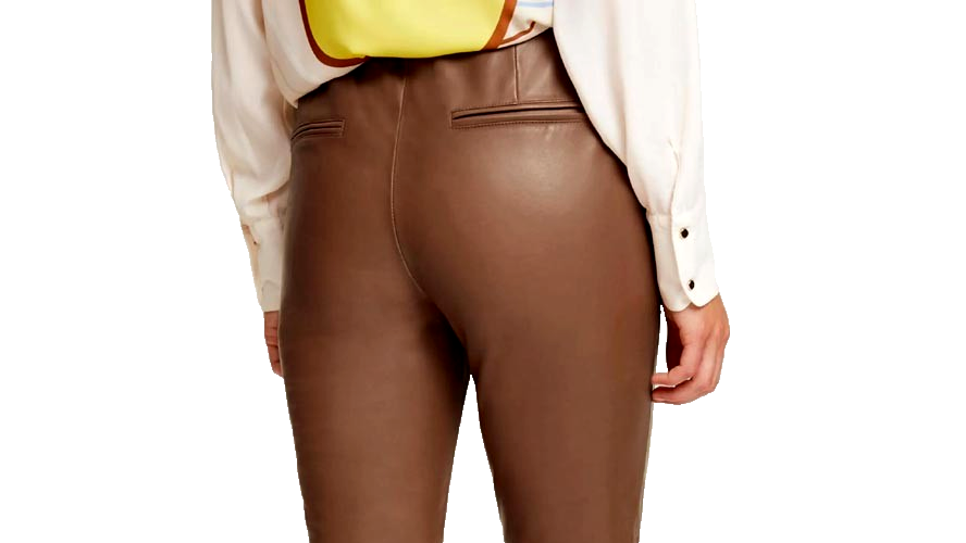 Leder-Leggings Damen Lammnappa deluxe cognac Gr. 34-48