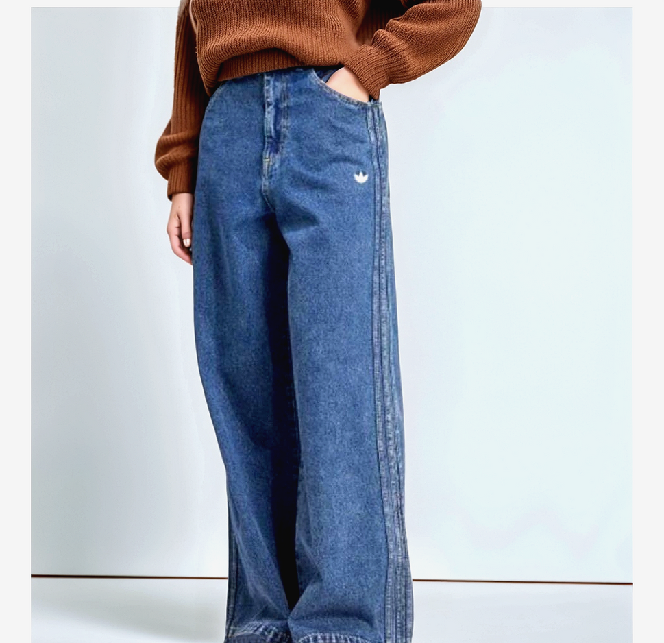 Adidas Wide Leg Jeans IW5760 blau Gr.W32
