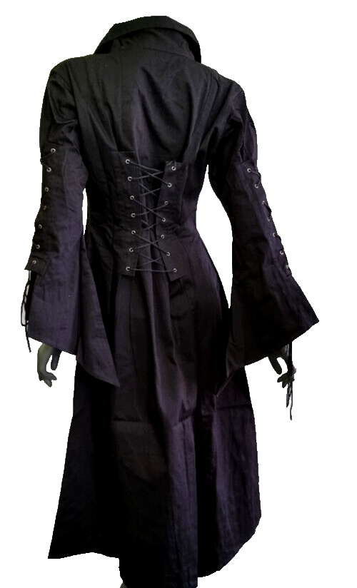 Trenchcoat mit Schnürung Gothic Larp Witch Gr.34/36 kl.38