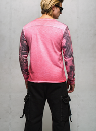 Rusty Neal Herren T-Shirt Longsleeve rosa Farbverlauf Gr.XL,2XL,3XL