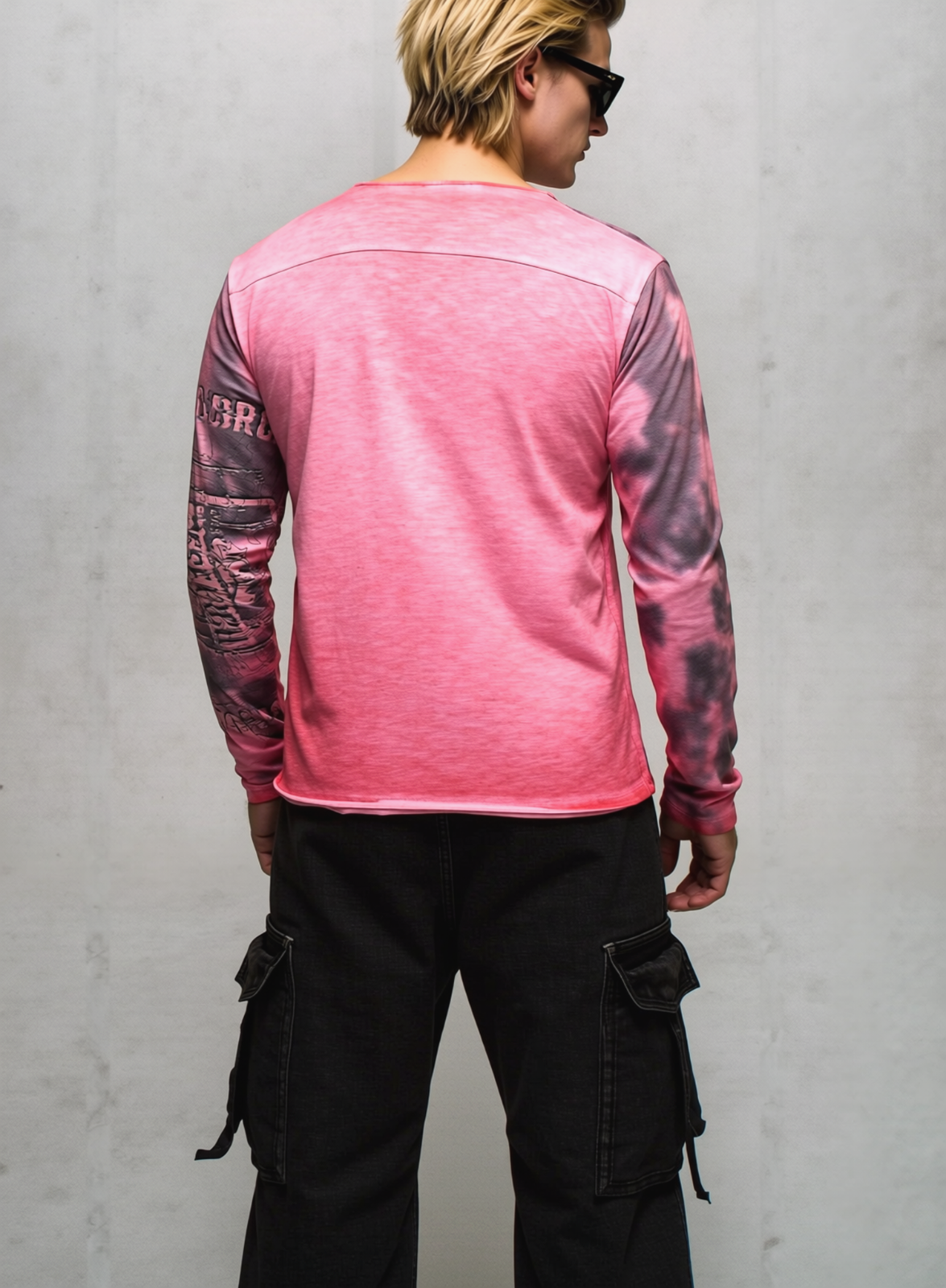 Rusty Neal Herren T-Shirt Longsleeve rosa Farbverlauf Gr.XL,2XL,3XL