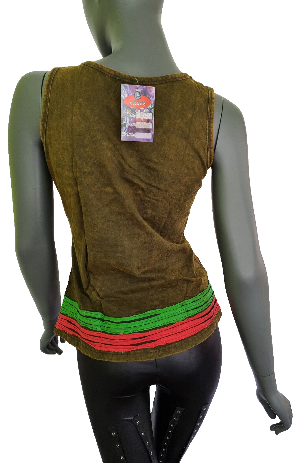 Razor Cut Damen Top Ethno Nepal Flower Hippie Boho Gr. 38/40 onesize