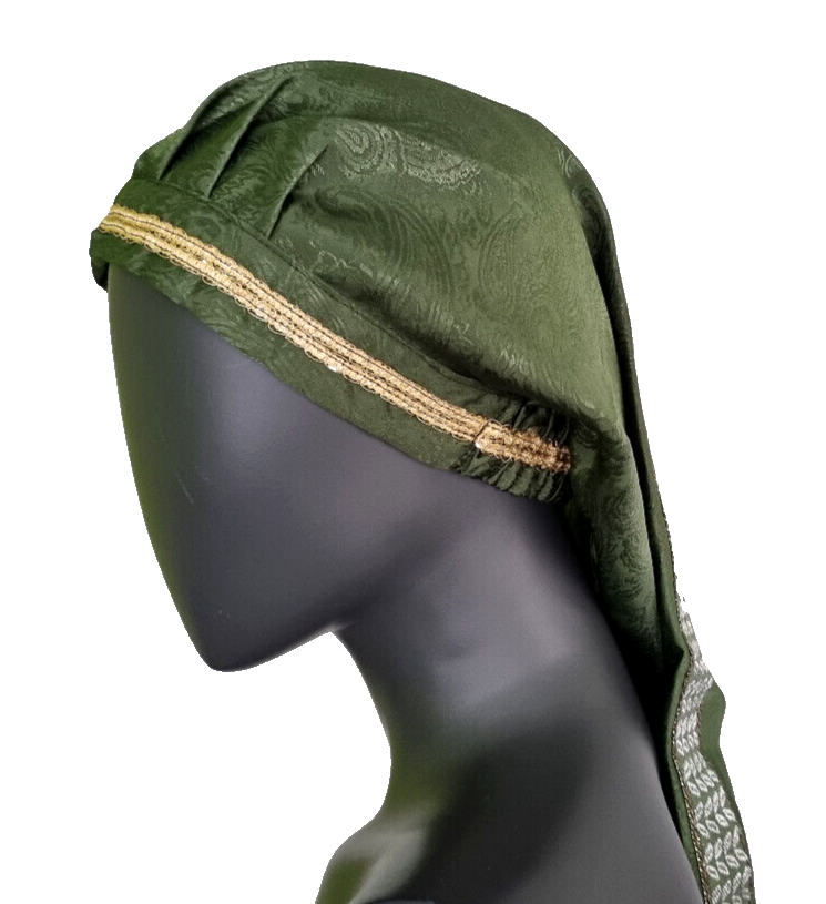 Mittelalter LARP Haube  Brokat bordeaux Gugel Zipfelmütze Kinder/Erwachse