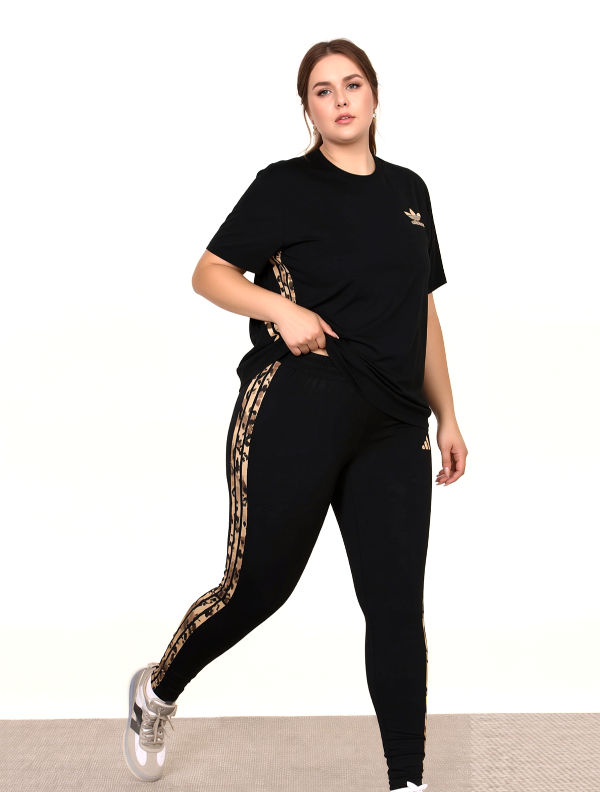 Adidas Leggings Animal 3-Stripes Schwarz Gr.XS/32
