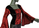 Zeige Bild Gothic Samt-Bluse bordeaux Pentagramm Witch Dark role-playing Gr.38/40 3