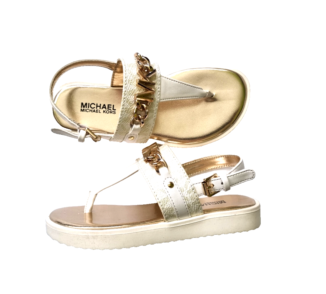 Michael Kors Sandale Zehensteg - weiss gold Gr.29