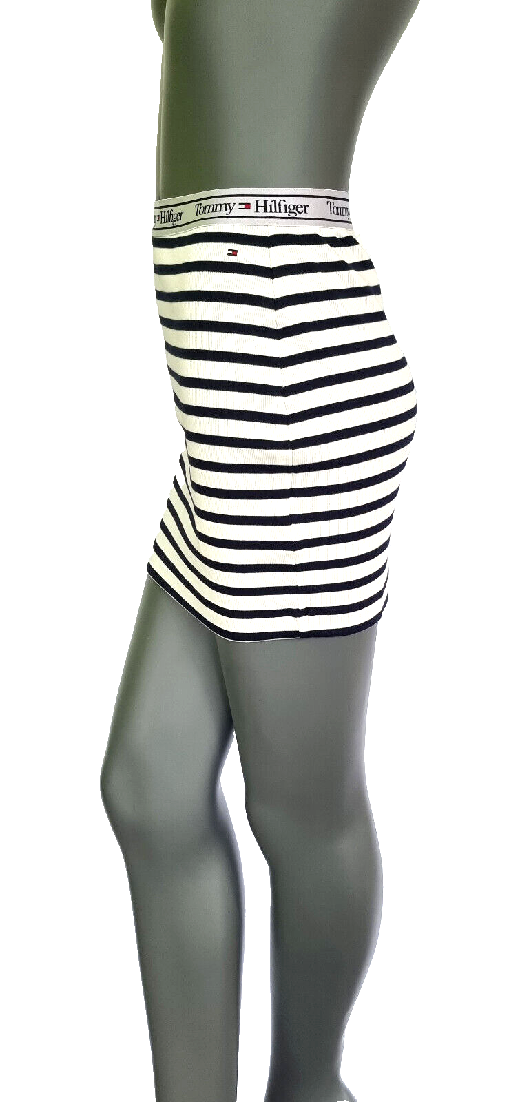 Tommy Hilfiger Ripp blau wei Minirock marine Stripes low & high Skirt  164/36